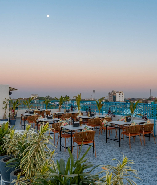 Our rooftop crown, lit by lanterns and Langa songs